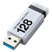エレコム　USBメモリ　USB3.2 Gen1 ノック式　128GB　ホワイト MFーAPKU3128GWH 1個 オリジナル オリジナル（直送品）
