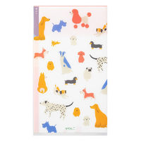 デザインフィル 3ポケットクリアホルダー A5スリム フラップ付き イヌ柄 35460006 1冊