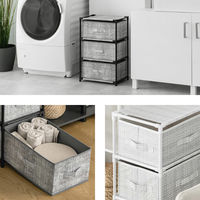 武田コーポレーション 2面引き出し収納BOX K2HB-BK 1箱(8個入)（直送品）