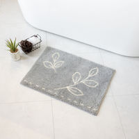 オカ　乾度良好ナチュラルリーフ　バスマット　グレー　65472　1枚（直送品）