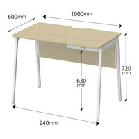 アスクル マルチワークデスク 幅1000×奥行600×高さ720mm ライトウッド/ホワイト 引出付 1台(2梱包) オリジナル