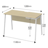 アスクル マルチワークデスク 幅1200×奥行600×高さ720mm ライトウッド/ホワイト 引出付 1台(2梱包) オリジナル