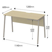 アスクル マルチワークデスク 幅1200×奥行600×高さ720mm ライトウッド/グレージュ 引出付 1台(2梱包) オリジナル