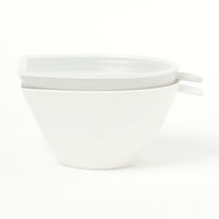 フタ付ちりとりザルボウル ホワイト LAKOLE/ラコレ