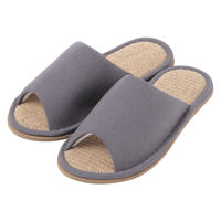 足裏サラリ麻スリッパ 24～26cm グレー 1セット（1足×2） LAKOLE/ラコレ