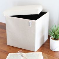 ストレージスツール（スクエア） アイボリー LAKOLE/ラコレ