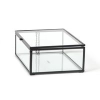 ガラスアクセサリーBOX ブラック LAKOLE/ラコレ