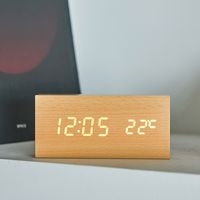 デジタルクロックWOOD（レクタングル） ナチュラル LAKOLE/ラコレ