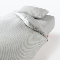 無印良品 綿天竺ボックスシーツ Ｄ １４０×２００×１８‐２８ｃｍ用 杢グレー 良品計画