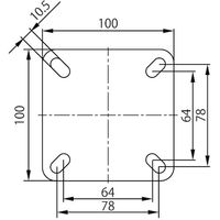 ユーエイ AGVキャスター75径双輪ウレタン車自在 GAPHD-75-ASF-HUD 1個 570-9238（直送品）