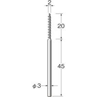 日本精密機械工作 リューター スパイラルブラシ軸径(mm):3毛材:研磨剤入りナイロン(グリッドナイロン) B8320 1袋(1本)（直送品）
