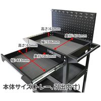 ワールドツール アストロプロダクツ AP ツールワゴン3段 引出&パネル付 ブラック TW098 2003000010985 1台（直送品）