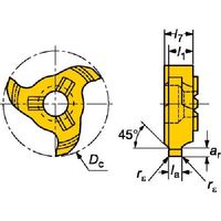 サンドビック SANDVIK コロミル327 溝入れ加工用チップ(350) 1025 327R12-22 11045-GC 1セット(2個)（直送品）