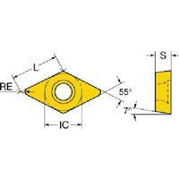 サンドビック SANDVIK コロターン107 旋削用ポジチップ(120) 2025 DCMT 11 T3 08-MMC 1セット(10個)（直送品）