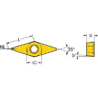 サンドビック SANDVIK コロターン107 旋削用ダイヤモンドポジチップ(630) CD05 VCMW160408FP 1セット(5個)（直送品）