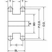 三興製作所 M100SD シングル2本掛プロケット 100SW20 1本（直送品）