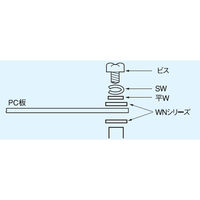 マックエイト 絶縁用平ワッシャー(ナイロン)M3用 6φ×3.1φ×0.5mm(100枚入り) WN-4 1袋(100枚入)（直送品）