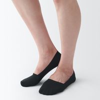 【レディース】無印良品 婦人 つま先に縫い目のない 深履きフットカバー かかと滑り止め付き ２３～２５ｃｍ 黒 良品計画