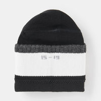 無印良品 キッズ 足なり直角 ショート丈靴下（柄・３足組） キッズ１５～１９ｃｍ 配色（黒） 良品計画