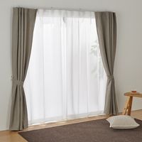 無印良品 ポリエステルスラブボイルノンプリーツカーテン 幅１００×丈１７６ｃｍ用 オフ白 良品計画