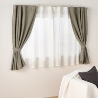 無印良品 熱を通しにくく透けにくいレースノンプリーツカーテン 幅１００×丈１０３ｃｍ用 オフ白 良品計画