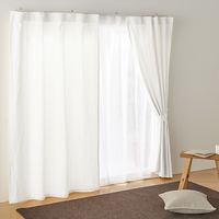 無印良品 綿洗いざらし平織ノンプリーツカーテン 幅１００×丈１７８ｃｍ用 オフ白 良品計画