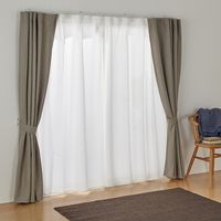 無印良品 熱を通しにくく透けにくいレースノンプリーツカーテン 幅１００×丈１７６ｃｍ用 オフ白 良品計画