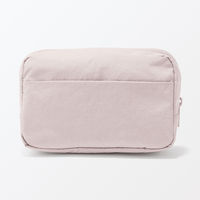 無印良品 リンクルナイロン 大きく開くポーチ ピンク Ｌ 約１８×１１．５×７ｃｍ 良品計画