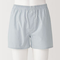 【メンズ】無印良品 紳士 綿ブロード 前開き トランクス 紳士Ｍ ライトブルーストライプ 良品計画