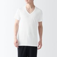 【メンズ】無印良品 紳士 脇に縫い目のない ２枚組 Ｖネック半袖Ｔシャツ 紳士Ｌ 白 良品計画