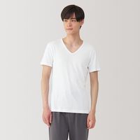 【メンズ】無印良品 紳士 さらっと綿 Ｖネック半袖Ｔシャツ 紳士Ｍ 白 良品計画