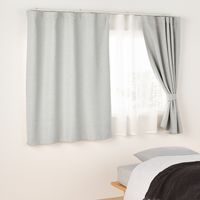 無印良品 防炎 遮光性 二重織りノンプリーツカーテン 幅１００×丈１３５ｃｍ用 ライトグレー 良品計画