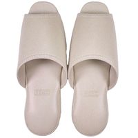 オクムラ 抗菌スリッパ アニリンレザー 前開き 前あき Lサイズ ベージュ 1足