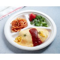 Gracz（グレース）バガス 仕切付プレート ナチュラル 1袋（50枚入）