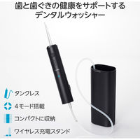 ジェットウォッシャー 口腔洗浄器 タンクレス 防水 IPX7 充電式 小型 軽量 黒 HC-JF01BK エレコム 1個（直送品）