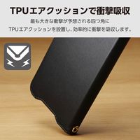 Galaxy S25 SC-51F ケース レザー 手帳型 ハンドストラップ付 黒 PM-G251PLFY4BK エレコム 1個（直送品）