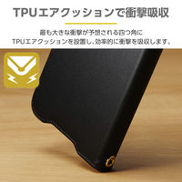 G253 ケース レザー 手帳型 衝撃吸収 落下防止ハンドストラップ付 ブラック PM-G253PLFY4BK エレコム 1個（直送品）