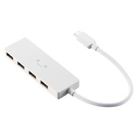 USBハブ USB-A×4ポート タイプCコネクタ USB2.0 コンパクト しろちゃん U2HC-H040WF エレコム 1個（直送品）