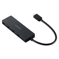 USBハブ A×4ポート タイプCコネクタ USB3.2(Gen1) 薄型 ブラック U3HC-H040BK エレコム 1個（直送品）