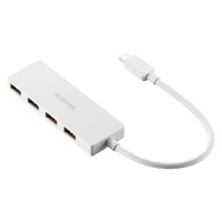 USBハブ USB-A×4ポート タイプCコネクタ USB2.0 コンパクト ホワイト U2HC-H040WH エレコム 1個（直送品）