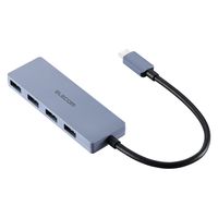 USBハブ A×4ポート タイプCコネクタ USB3.2(Gen1) 薄型 ネイビー U3HC-H040NV エレコム 1個（直送品）