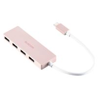 USBハブ A×4ポート タイプCコネクタ USB3.2(Gen1) 薄型 ピンク U3HC-H040PN エレコム 1個（直送品）