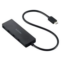 USBハブ A×4ポート タイプCコネクタ USB3.2(Gen1) 薄型 30cm 黒 U3HC-H041BK エレコム 1個（直送品）