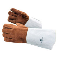 セーフラン安全用品 TER250 牛革耐熱手袋 全長400mm ブラウンXグレー DI011 1双（直送品）