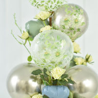 宝興産 5インチサイズのOHフィルム(透明)バルーン 白薔薇 201381103 1セット(10枚入)（直送品）