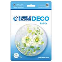 宝興産 555mmデコバブルバルーン 白薔薇 201446007 1セット(10袋入)（直送品）