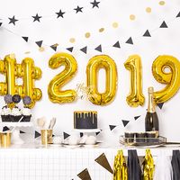 宝興産 16インチ ナンバーバルーン 風船「4」ゴールドお祝い バースデー パーティー 210410114 1袋（直送品）