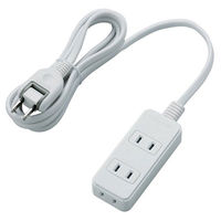 延長コード 電源タップ コンセント 2m 2ピン 3個口 スイングプラグ ホワイト T-S02-2320WH エレコム 1個