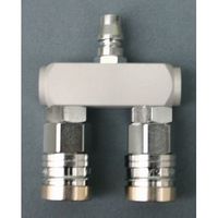 エスコ 2連 エアーカップリング(ワンプッシュ/ロックガード付) EA140DK-32 1個（直送品）