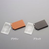 エスコ x 2.5/48x74mm ポケットルーペ(角型/ブラウン) EA756B-92 1個（直送品）